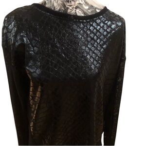 Bar III  medium black textured front sweater with semi sheer split back